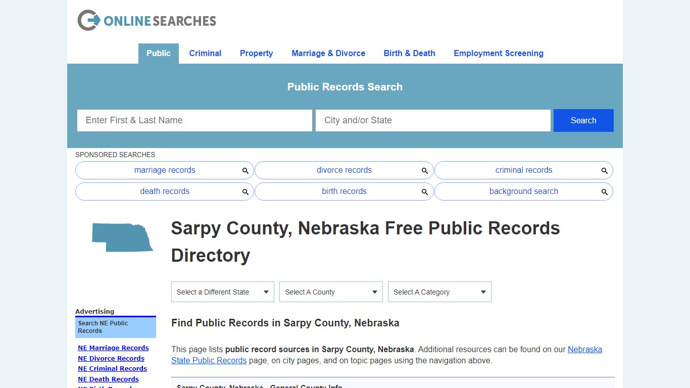 Sarpy County, Nebraska Public Records Directory