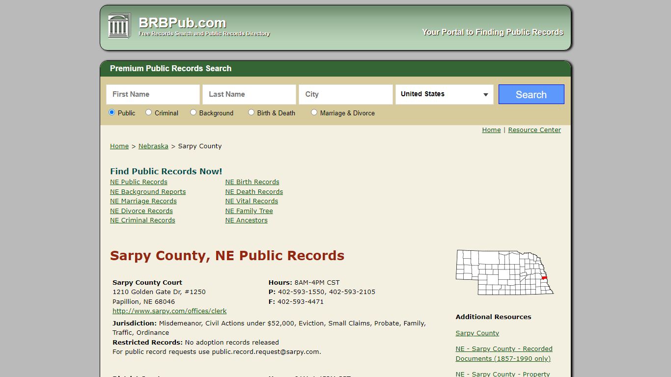 Sarpy County Public Records | Search Nebraska Government ...